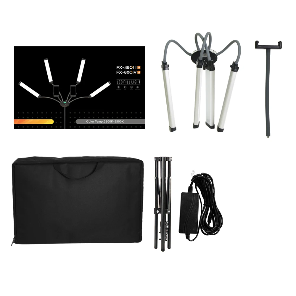 Led Strip Selfie - 3000K-5600K 50W/80W Fotostudio Dubbele/Vierarmige Buislamp Fill