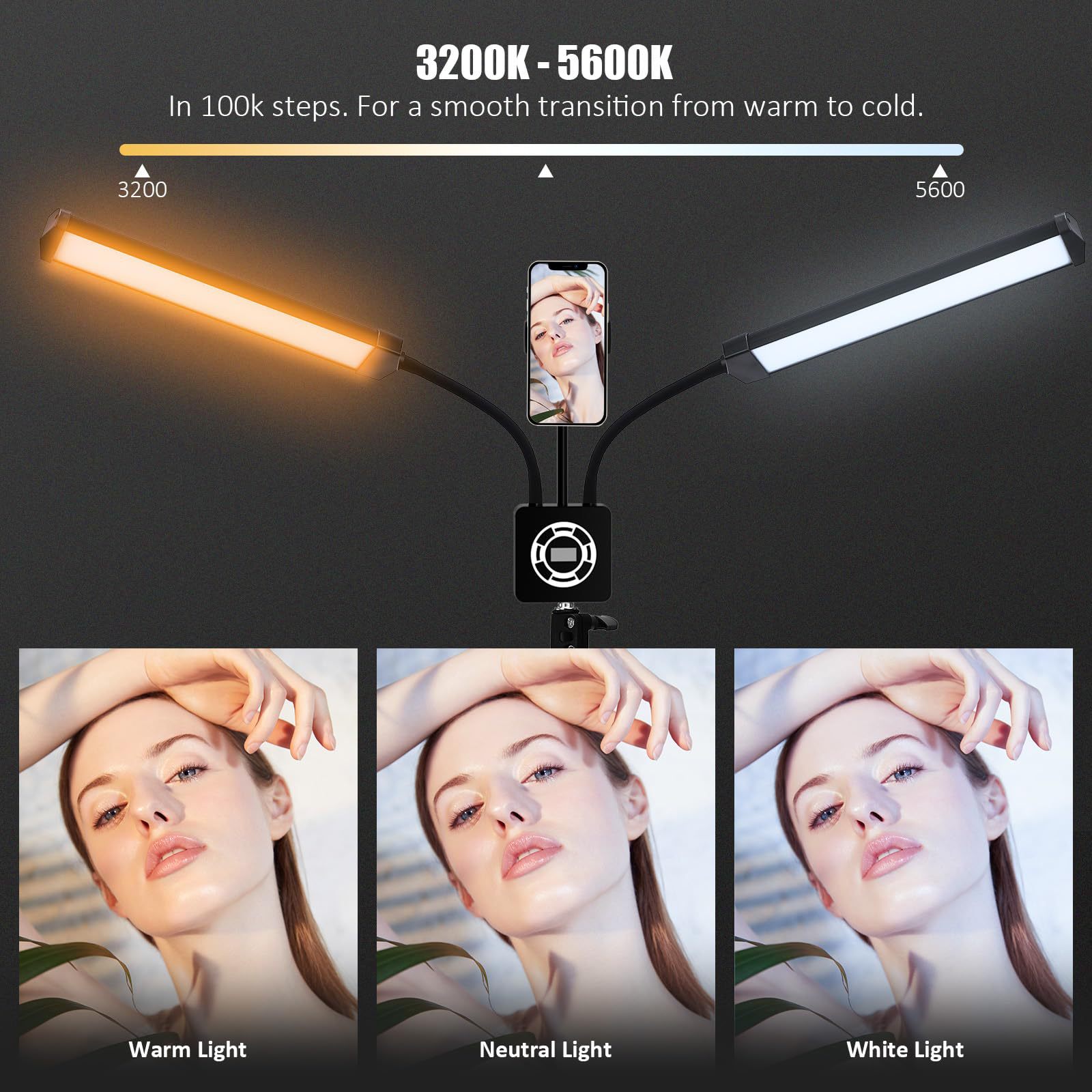 50W dubbele armen LED-invullic - Led Strip Selfie recensie en prijs