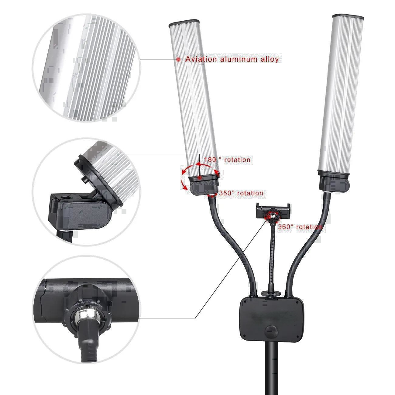 45W dubbele armvulringlicht me - Led Strip Selfie recensie en prijs