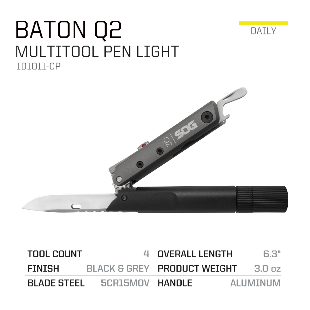 SOG BATON Q2 4-in-1 multitoolp - Led Flash Case recensie en prijs